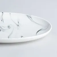 KSP Marble Porcelain Oval Platter (White/Grey