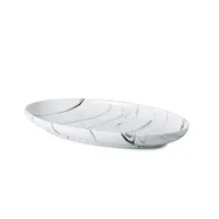 KSP Marble Porcelain Oval Platter (White/Grey