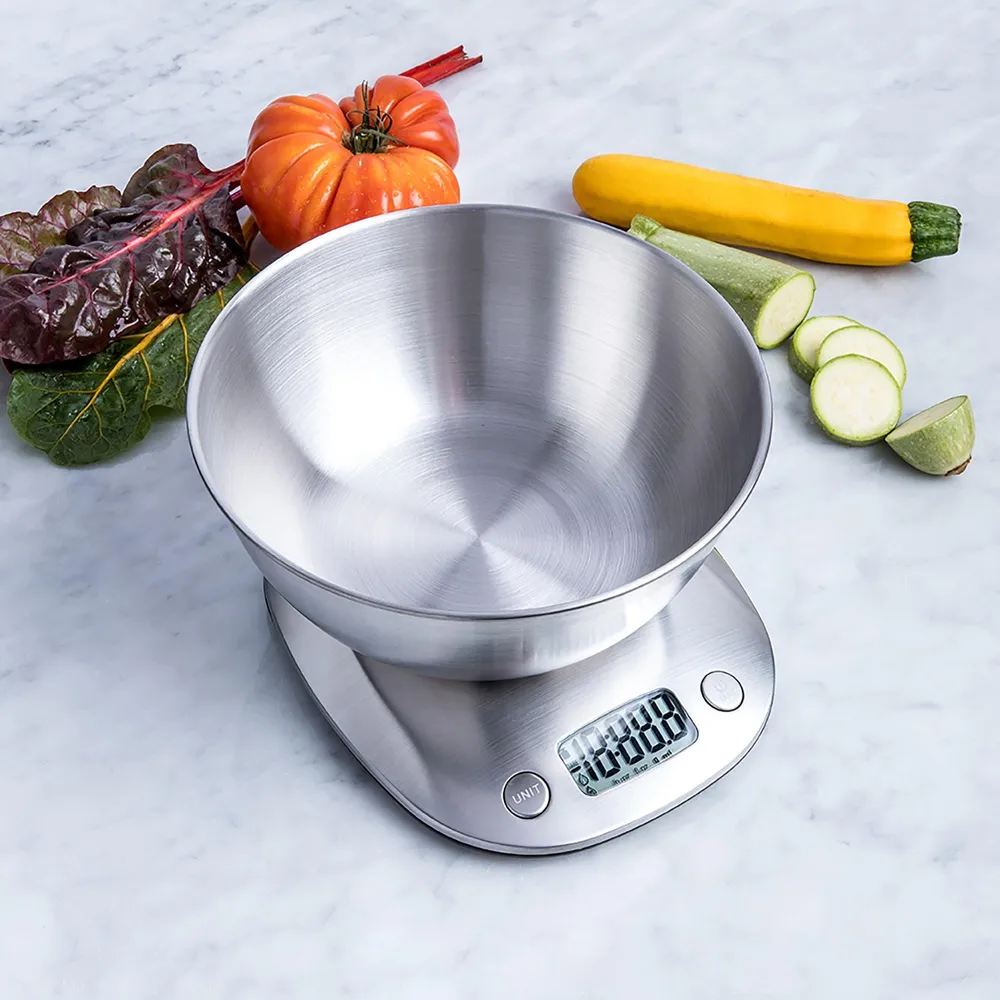 KSP Bake Pro Digital Kitchen Scale with Bowl (Stainless Steel)