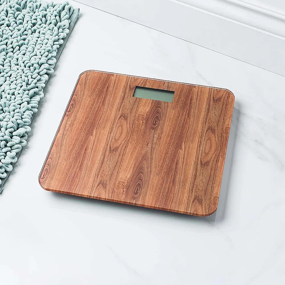 KSP Verra Glass 'Wood Grain' Digital Bathroom Scale (Natural)