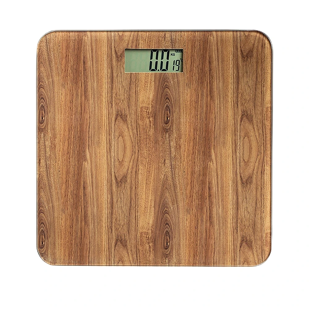 KSP Verra Glass 'Wood Grain' Digital Bathroom Scale (Natural)