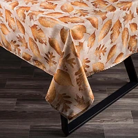 Easycare Printed 'Subtle Leaves' Polyester Tablecloth 58"x78" (Beige)