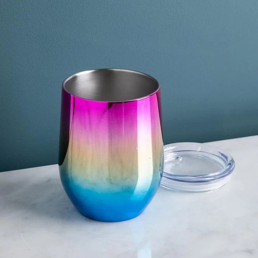 KSP Vino 'Unicorn' Double Wall Stemless Wine (Multi Colour)