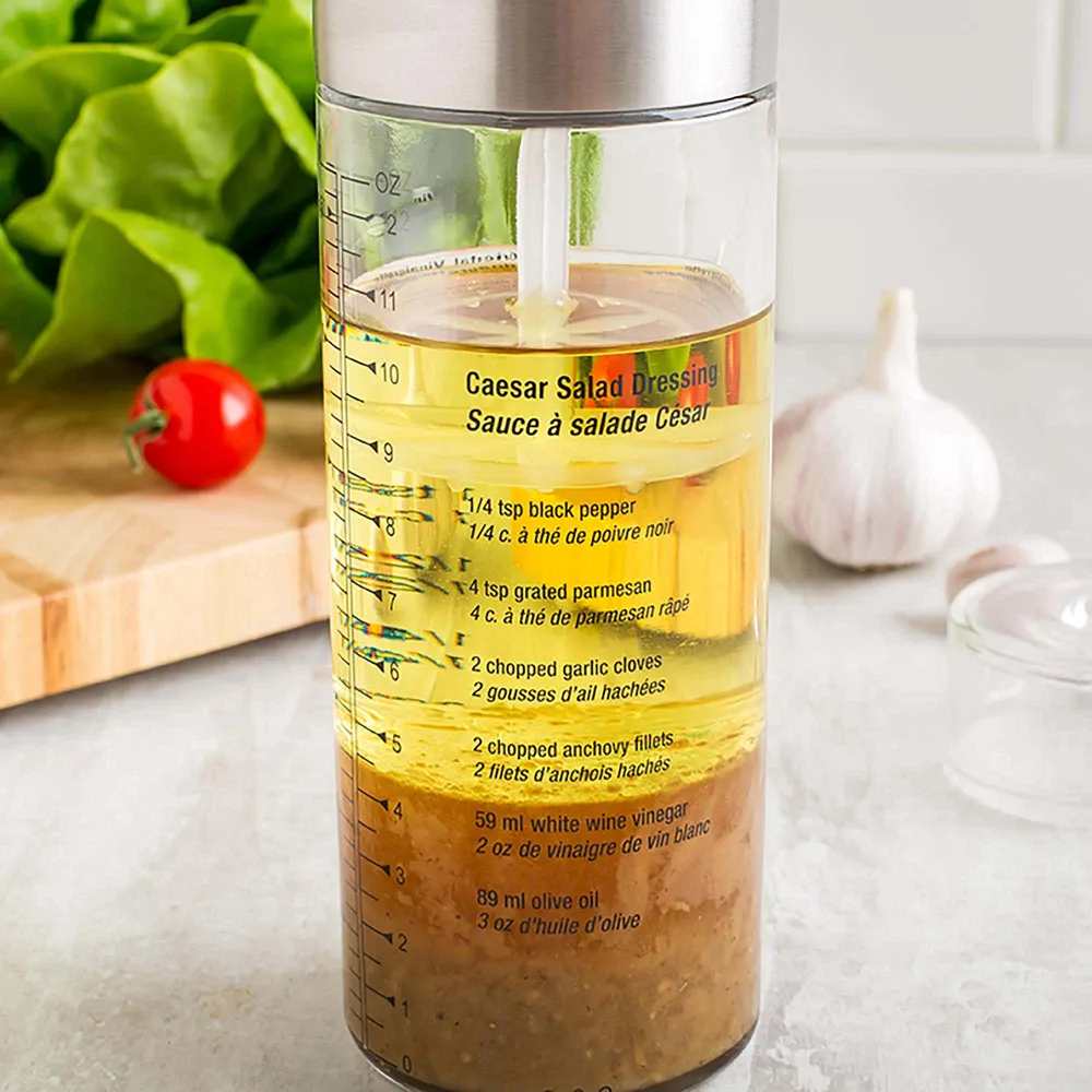 KSP Fresh Mix Glass Salad Dressing Bottle (Stainless Steel)