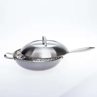KSP Pro-Form Tri-Ply Wok with Lid and Steamer - Set of 3