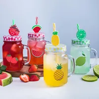 KSP Ice Cold 'Fruitfun' Glass Mason Drinking Jar - Set of 4