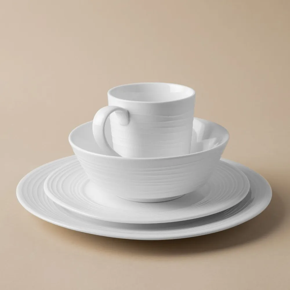 KSP A La Carte 'Rings' Porcelain Soup- Pasta Plate (White)