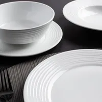 KSP A La Carte 'Rings' Porcelain Soup- Pasta Plate (White)