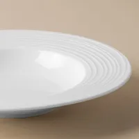 KSP A La Carte 'Rings' Porcelain Soup- Pasta Plate (White)