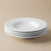 KSP A La Carte 'Rings' Porcelain Soup- Pasta Plate (White)