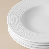 KSP A La Carte 'Rings' Porcelain Soup- Pasta Plate (White)