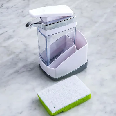 Casabella Sink Sider Soap Dispenser with Sponge (White/Grey)