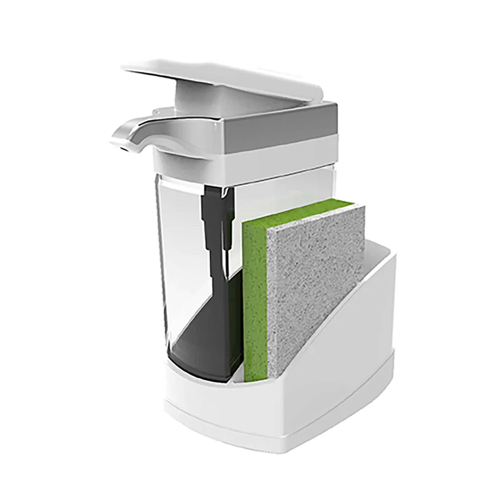 Casabella Sink Sider Soap Dispenser with Sponge (White/Grey)