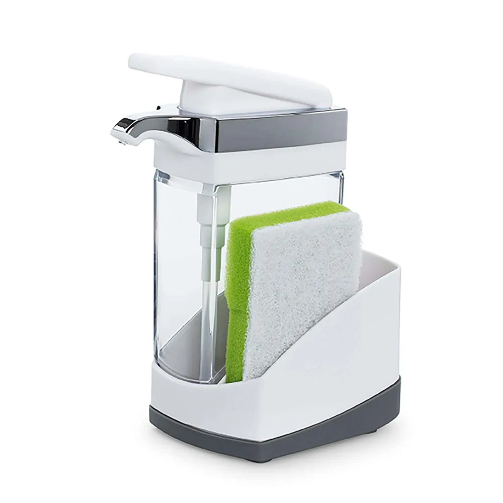 Casabella Sink Sider Soap Dispenser with Sponge (White/Grey)