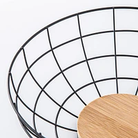 KSP Natura Bamboo & Wire Fruit Basket (Black/Natural)