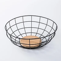KSP Natura Bamboo & Wire Fruit Basket (Black/Natural)