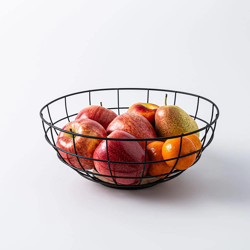 KSP Natura Bamboo & Wire Fruit Basket (Black/Natural)