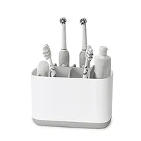 Joseph Joseph Smart Bath Toothbrush Holder Caddy (White/Grey