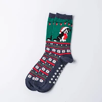 Hotsox Women's 'Border Collie' Crew Socks - Set of 2 (Multi Colour)