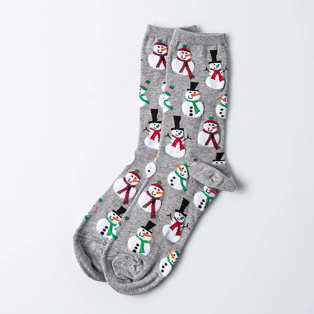 Hotsox Women's 'Snowmen' Crew Socks - Set of 2 (Multi Colour)