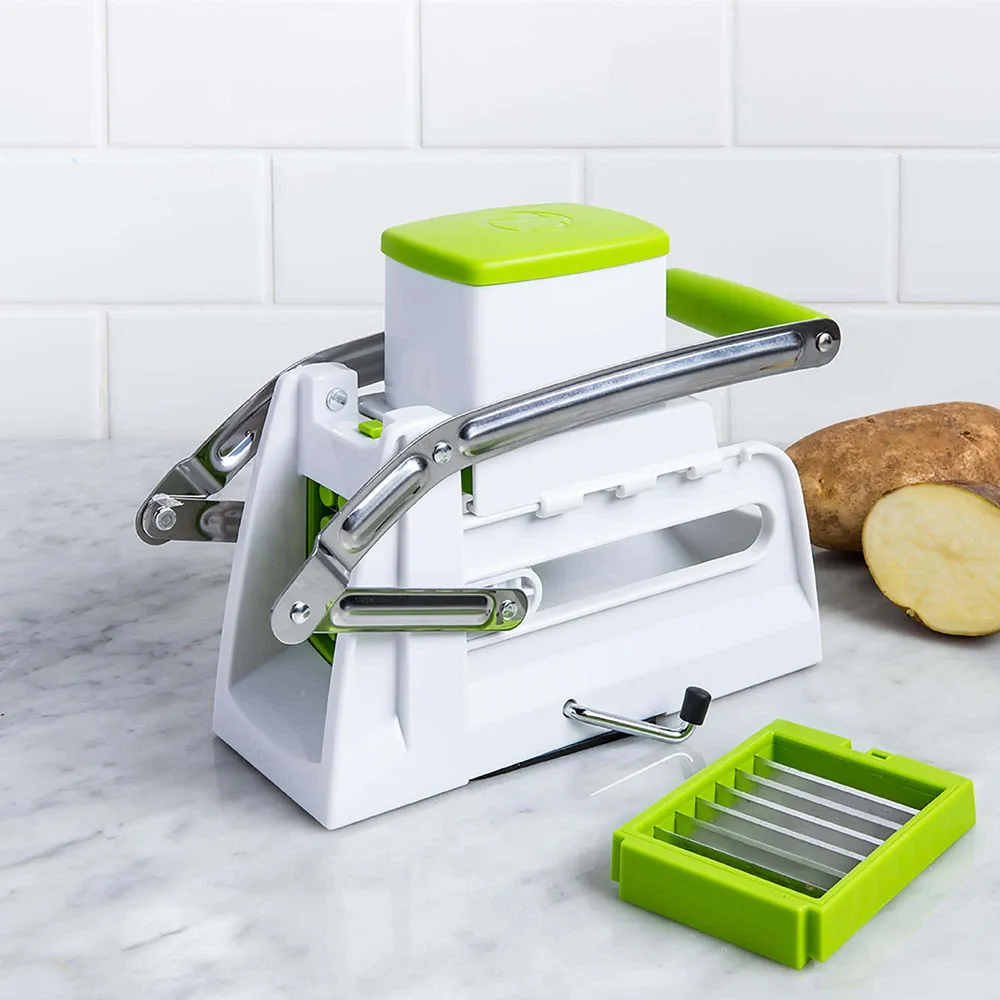 Starfrit 3-In-1 Pro Fry Cutter and Cuber (White/Green)