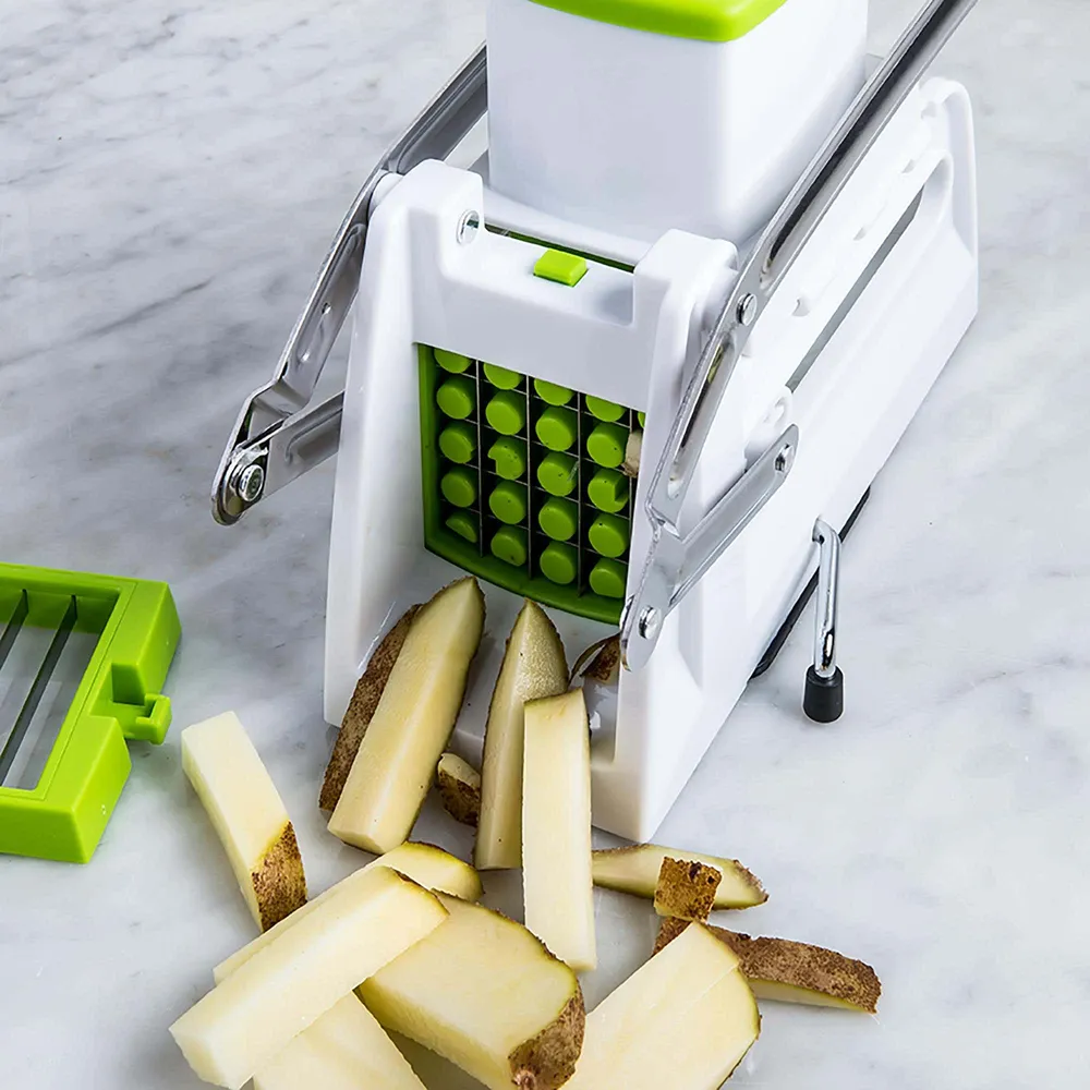 Starfrit 3-In-1 Pro Fry Cutter and Cuber (White/Green)