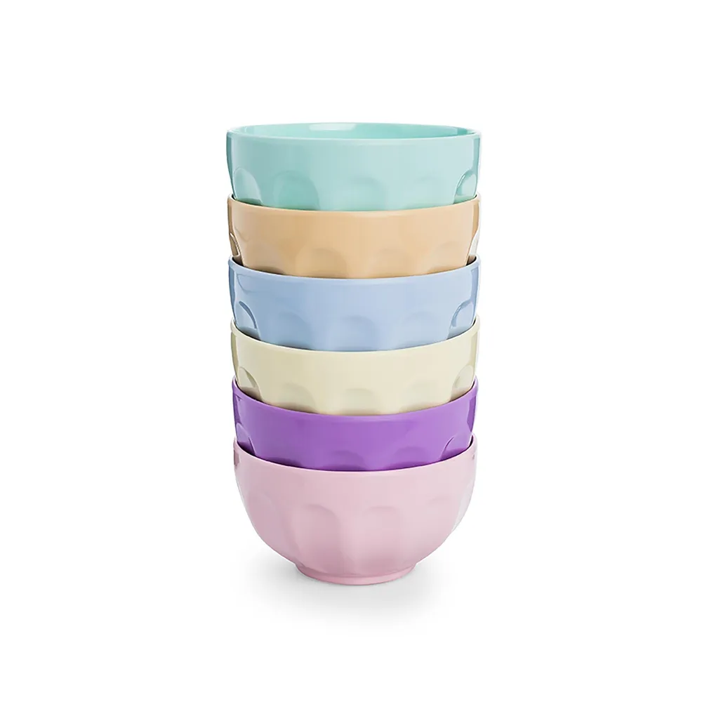 KSP Colour Fun Melamine Ice Cream Bowl - Set of 6 (Multi Pastel)