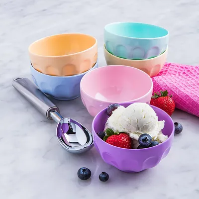 KSP Colour Fun Melamine Ice Cream Bowl - Set of 6 (Multi Pastel)