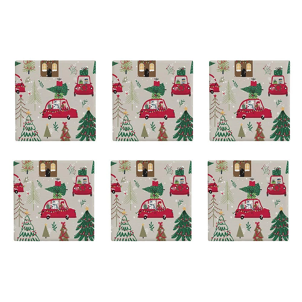 Harman Christmas 'Feels Like Christmas' Ceramic Coaster - S/6