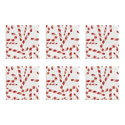 Harman Christmas 'Candy Cane' Ceramic Coaster - Set of 6