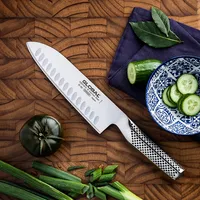 Global Classic 7" Santoku Knife with Fluted Edge (Stainless Steel)