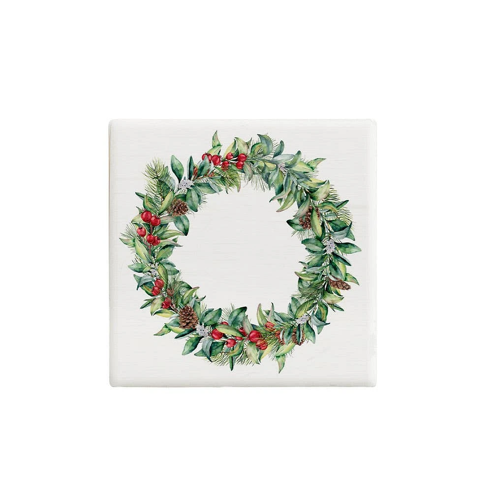 Harman Christmas 'Wreath' Ceramic Coaster - Set of 6