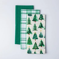 Harman Christmas 'Confetti Trees' Cotton Kitchen Towel - Set/3