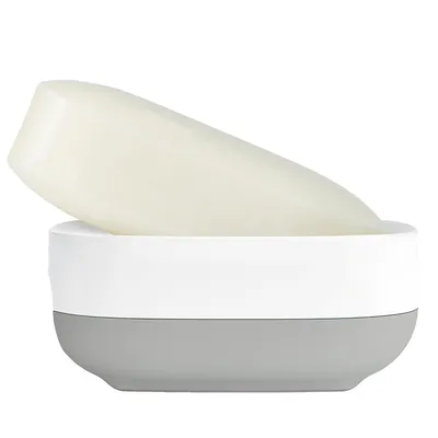 Joseph Joseph Smart Bath Compact Soap Dish (White/Grey)