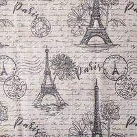 Texstyles Printed 'Paris' Polyester Tablecloth 58x78" (Charcoal/Beige)