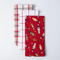 Harman Christmas 'Merry Nutcrackers' Cotton Kitchen Towel - Set/3