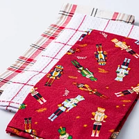 Harman Christmas 'Merry Nutcrackers' Cotton Kitchen Towel - Set/3