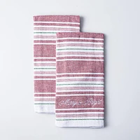 Harman Christmas 'Merry & Bright' Cotton Terry Towel 16x24-S/2