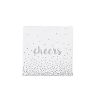 Harman 3-Ply 'Cheers' Paper Napkin (White/Silver)