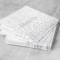 Harman 3-Ply 'Cheers' Paper Napkin (White/Silver)