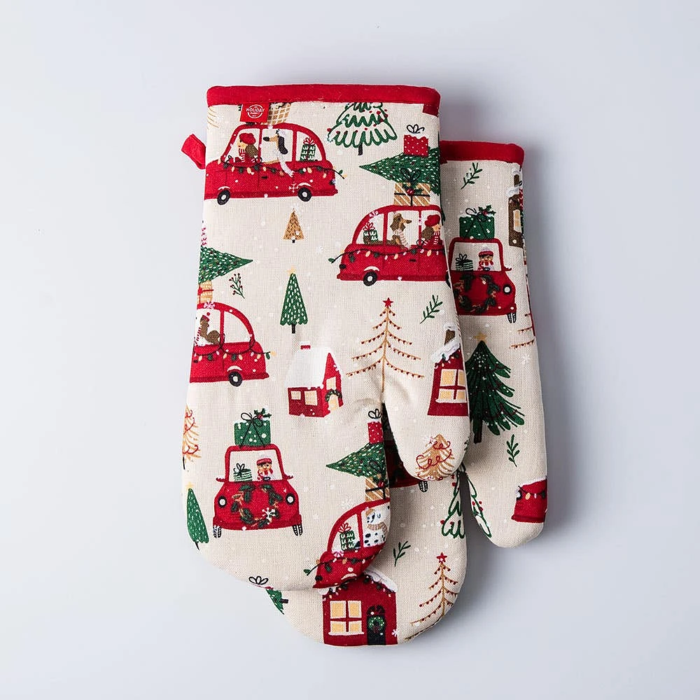 Harman Christmas 'Feels Like Christmas' Cotton Oven Mitt - Set of 2