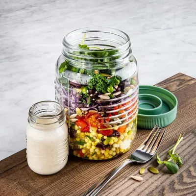 KSP Salad To-Go Glass Salad Mason Jar