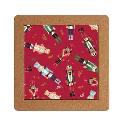 Harman Christmas 'Merry Nutcrackers' Cork Trivet 8"x8" (Multi Colour)