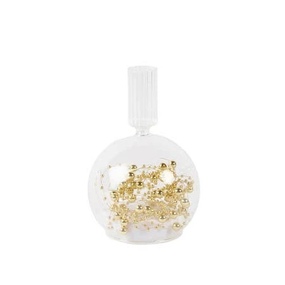 Harman Christmas Ornament` LED Glass Candle Holder (Gold)