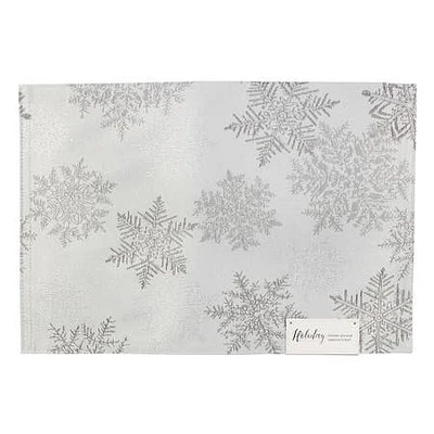 Harman Frosted Snowflake Christmas Cotton Placemat (Multi Colour)