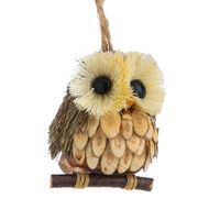 Kurt Adler Christmas 'Wood & Sisal Owl' Ornament (Assorted)