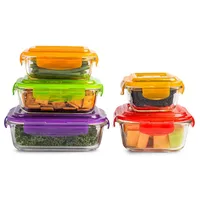 KSP Clip It Brights Glass Storage Container Combo - Set of 10