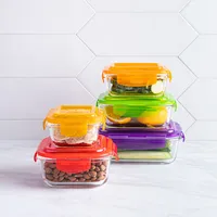 KSP Clip It Brights Glass Storage Container Combo - Set of 10