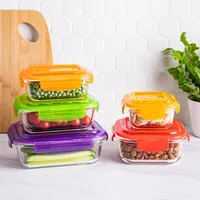 KSP Clip It Brights Glass Storage Container Combo - Set of 10