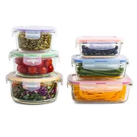 KSP Clip It Glass Storage Container Combo Set of 12 (Multi Colour)